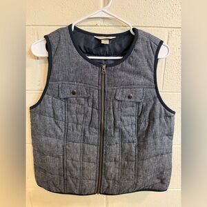 Christopher & Banks Navy Quilted Vest size medium